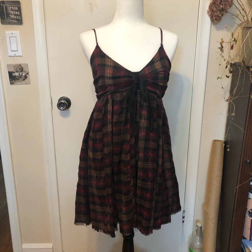 Vintage plaid rag doll dress